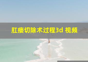 肛瘘切除术过程3d 视频